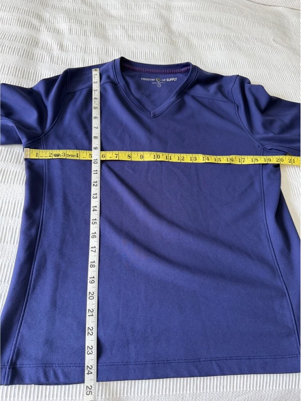 Ministry of Supply Purple V-Neck Long Sleeve Performance Top Shirt Size Large